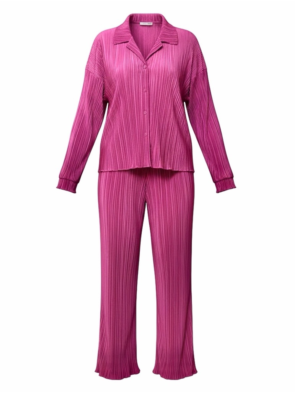 Fashion Nova Plisse Pant Set Womens Size M in Fuchsia